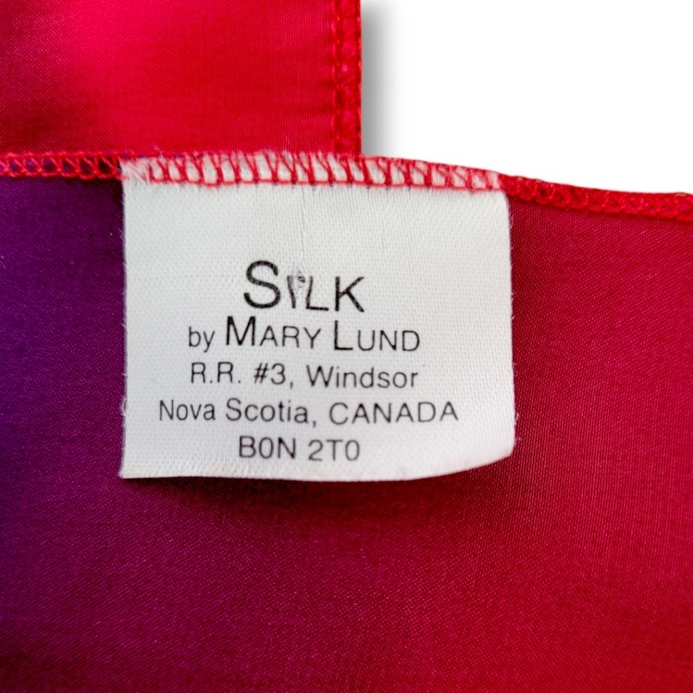 Vintage Hand Painted Silk Scarf By Nova Scotia Artist Mary Lund - Picture 3 of 6